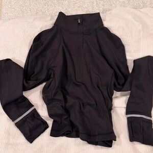 lululemon athletica Black Long Sleeve Half-Zip Top